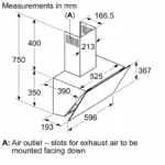 ⁦بوش - شفاط زجاج أسود مائل - سلسلة 6 - 60 سم – DWK67PJ60M⁩ - الصورة ⁦5⁩