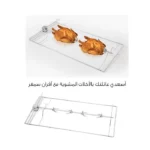⁦سيمفر - فرن 5 شعلات غاز، مقاس 60×90 سم ، أمان كامل - شبك عريض مطفي - شواية ، 3 طبقات زجاج ، إشعال ذاتي ، تايمر ، مروحة تبريد ، لمبة عيون ، استيل ، تركي - F9502SGWHM-SMF03⁩ - الصورة ⁦6⁩
