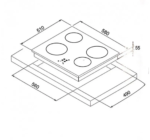 ⁦ماستر جاز - سطح بلت ان – 4 عيون سيراميك كهرباء - 4 عين كهرباء سيراميك (عين ثنائية) - 9 مستويات للحرارة - تحكم متطور يعمل باللمس - حمايه معدنية أمامي وخلفي – 60 سم – تركي - H64TCT⁩ - الصورة ⁦2⁩