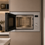⁦اي ار AR - ميكرويف بلت ان 25 لتر ستانلس ستيل مع باب زجاج أسود - 60*38 سم  - القدرة الكهربائية المدخلة: 1320 واط قدرة الميكرويف الخارجة: 850 واط قدرة الشواية: 1200 واط - Q25UGS86-AR8A⁩ - الصورة ⁦3⁩